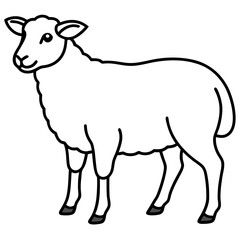Sheep Silhouette in Clean Line Art