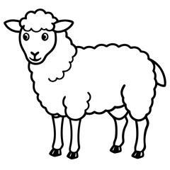 Sheep Silhouette in Clean Line Art