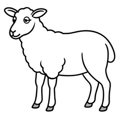 Sheep Silhouette in Clean Line Art