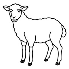 Sheep Silhouette in Clean Line Art