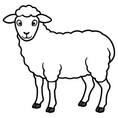 Sheep Silhouette in Clean Line Art