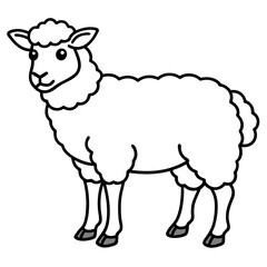 Sheep Silhouette in Clean Line Art