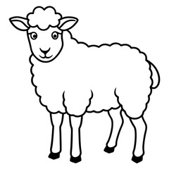 Sheep Silhouette in Clean Line Art