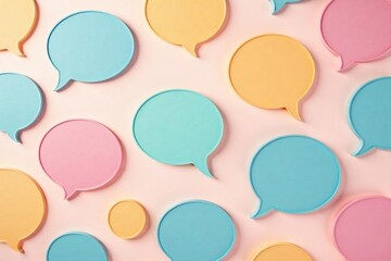 Seamless pastel speech bubble wallpaper pattern, cheerful, repeat