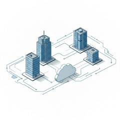 Business Cloud Infrastructure Office Buildings Connected Cloud Streams