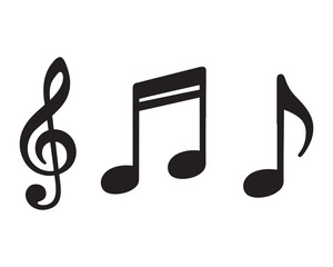 Musical notes symbols isolated on white background