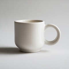 Obraz premium Simple, stylish ceramic mug. Its clean lines and neutral color make it a versatile choice for any beverage or occasion.