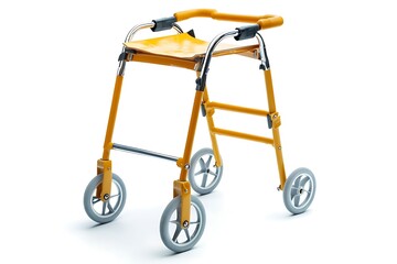 A folding adjustable walker with wheels