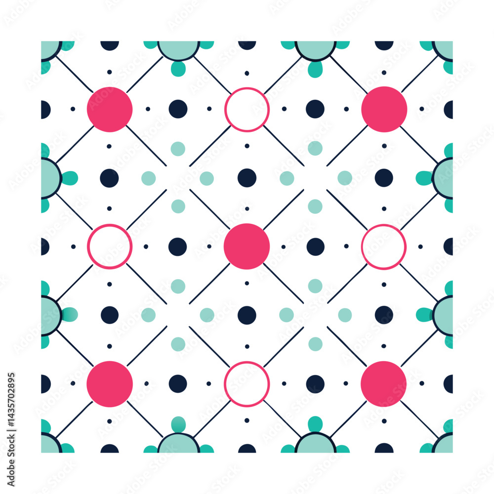 Poster geometric dot and line pattern with evenly spaced elements