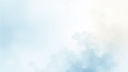 Light sky blue and white color shade. Brown sepia beige nude gray white abstract watercolor pattern. Elegant art background. Paper brush stain splash. Blank template design