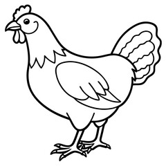 Smooth Line Art Chicken Graphic