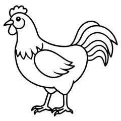 Smooth Line Art Chicken Graphic