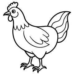 Smooth Line Art Chicken Graphic