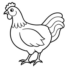 Smooth Line Art Chicken Graphic