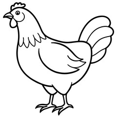Smooth Line Art Chicken Graphic