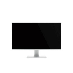 Modern blank desktop computer monitor view isolated on transparent background