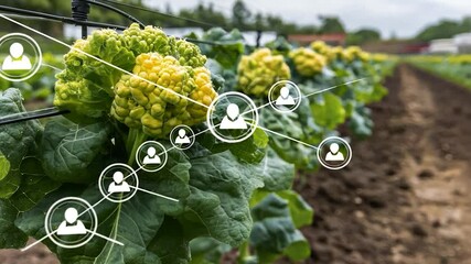 Connected cauliflower farm, data visualization - Powered by Adobe