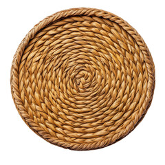 Circular woven coaster  Natural fibers create a spiral pattern