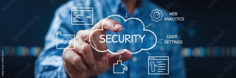 Poster interactive digital display of online security
