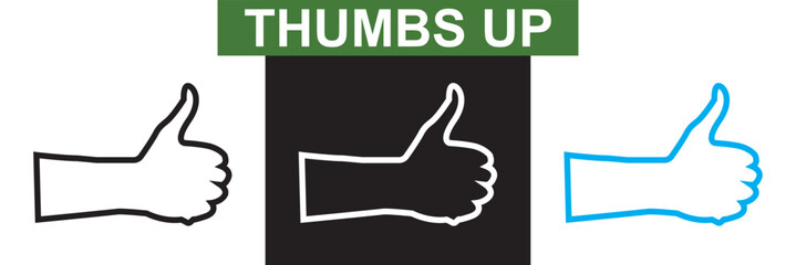 Thumbs up icon. Vector for websites, mobile interfaces, presentations, banner, visual branding etc. Vector illustration. isolated on white and black background. EPS 10
