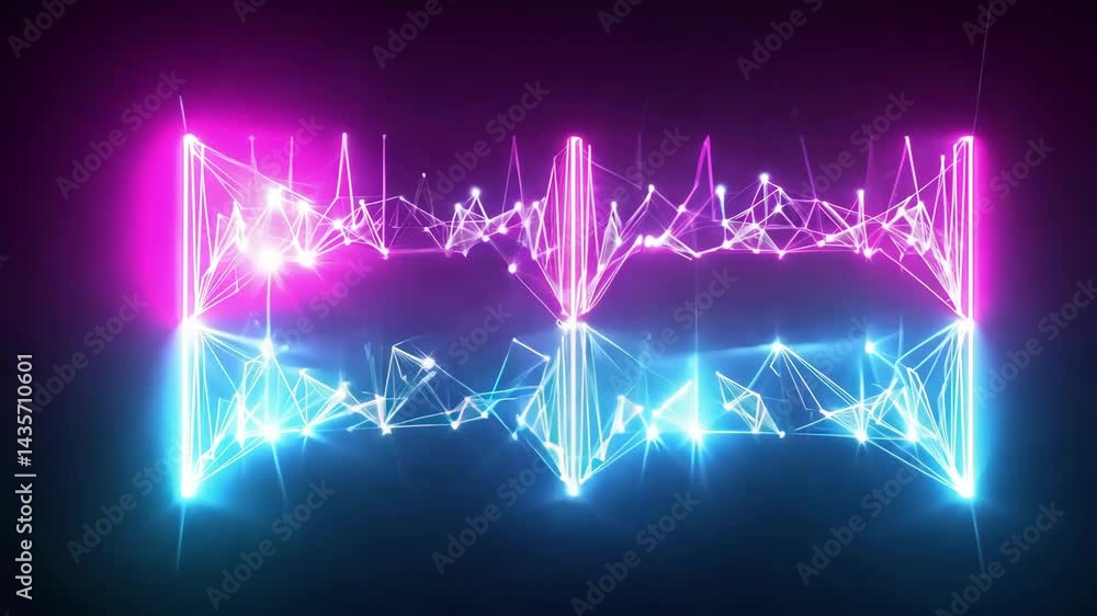 Poster vibrant neon abstract lines dynamic display of pink and blue hues in energy patterns