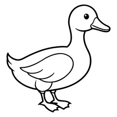 Stylish Duck Vector Line Art