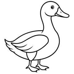 Stylish Duck Vector Line Art
