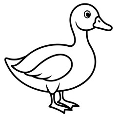 Stylish Duck Vector Line Art