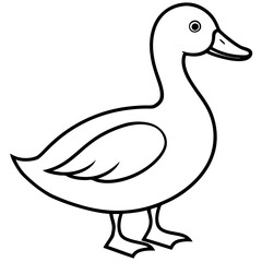 Stylish Duck Vector Line Art