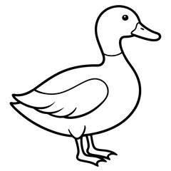 Stylish Duck Vector Line Art
