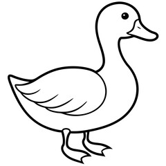 Stylish Duck Vector Line Art
