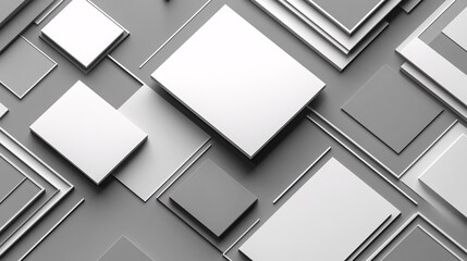 Abstract Gray and White Geometric Shapes Design Background