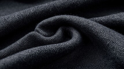 A close-up view of a dark gray fabric with a textured weave.