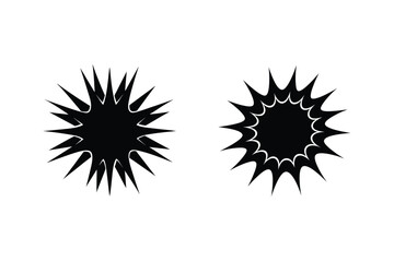 Black Starburst Shapes Abstract Design Elements On White Background Vector Illustration