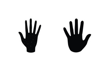 Cosmic Hand And Solid Hand Black Silhouettes For Digital Design Elements