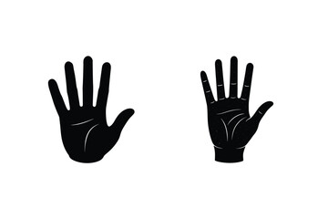 Two Hands Black Silhouette Design Element On White Background Vector Illustration