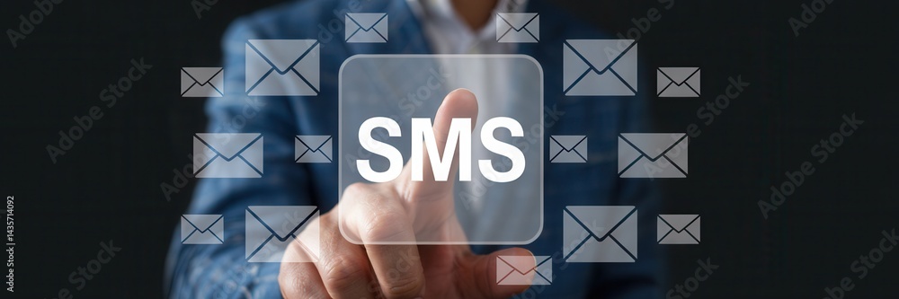 Aufkleber interactive short message service display