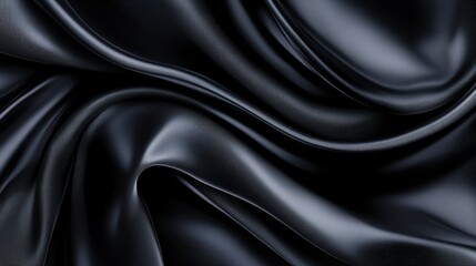 A black fabric with a shiny texture.
