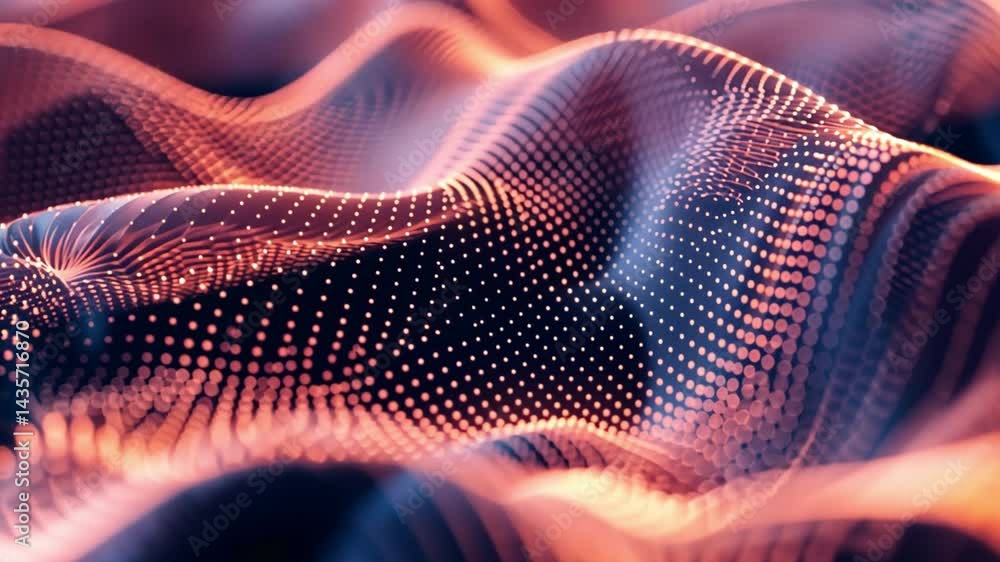 Poster vibrant abstract waves exploring patterns, textures, and movement in digital design with depth and c