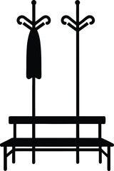 set of silhouettes of clothes hangers