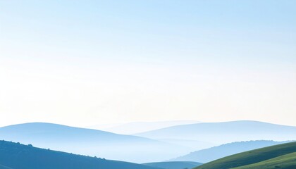 Obraz premium Emotional sunrise over rolling hills serene landscape nature photography tranquil environment wide angle view peaceful concept