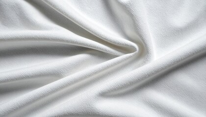 Obraz premium Fabric detail close-up textile studio image capture soft white material overhead perspective visual texture exploration