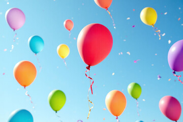 Obraz premium bunch of colorful balloons floating in the air