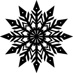 Snowflake Silhouette Vector – Simple Black Winter Element