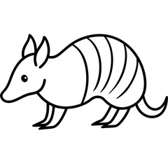 Stylized Armadillo Outline Design