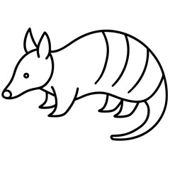 Stylized Armadillo Outline Design