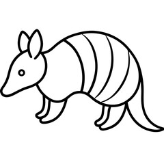 Stylized Armadillo Outline Design