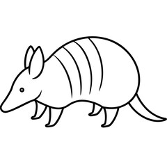 Stylized Armadillo Outline Design