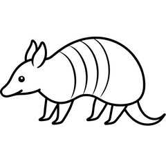 Stylized Armadillo Outline Design