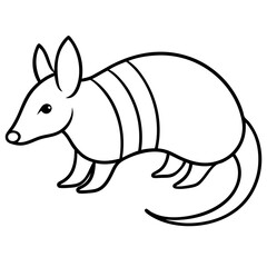 Stylized Armadillo Outline Design